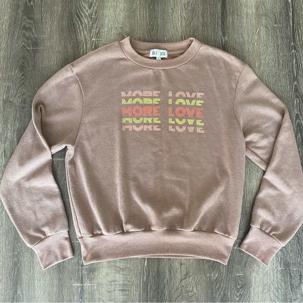 Oli Viv More Love Women’s Soft AF Crewneck Retro Sweatshirt
